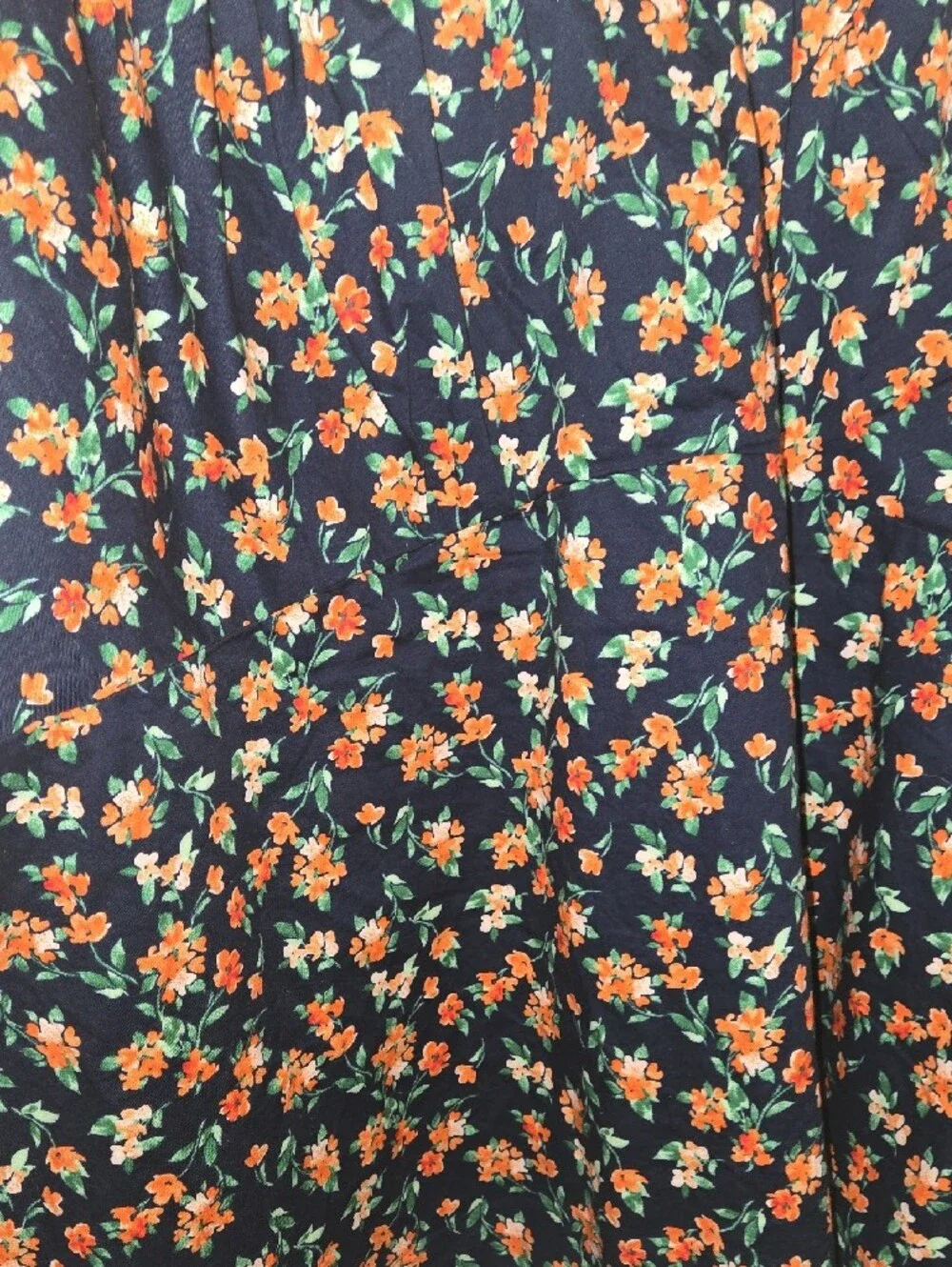Old Navy Black Pufd Sleeve  Floral Blouse with smocked back sz XL